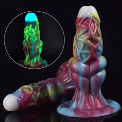 QKKQ Soft Silicone Fantasy Dildo with Strong Suction Cup Realistic Alien Penis Big Knot Butt Plug Anus Sex Toys For Men Women