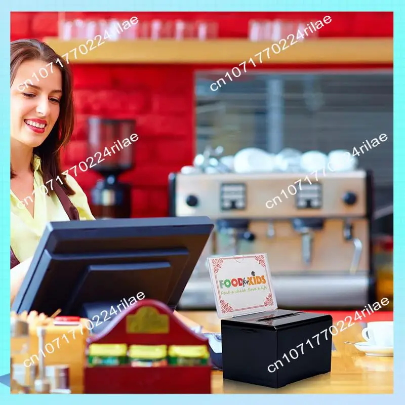 A17Z Donation Box With Lock - Acrylic Suggestion Box With Slot, Ballot Lock Box With Sign Holder For Raffle, Voting