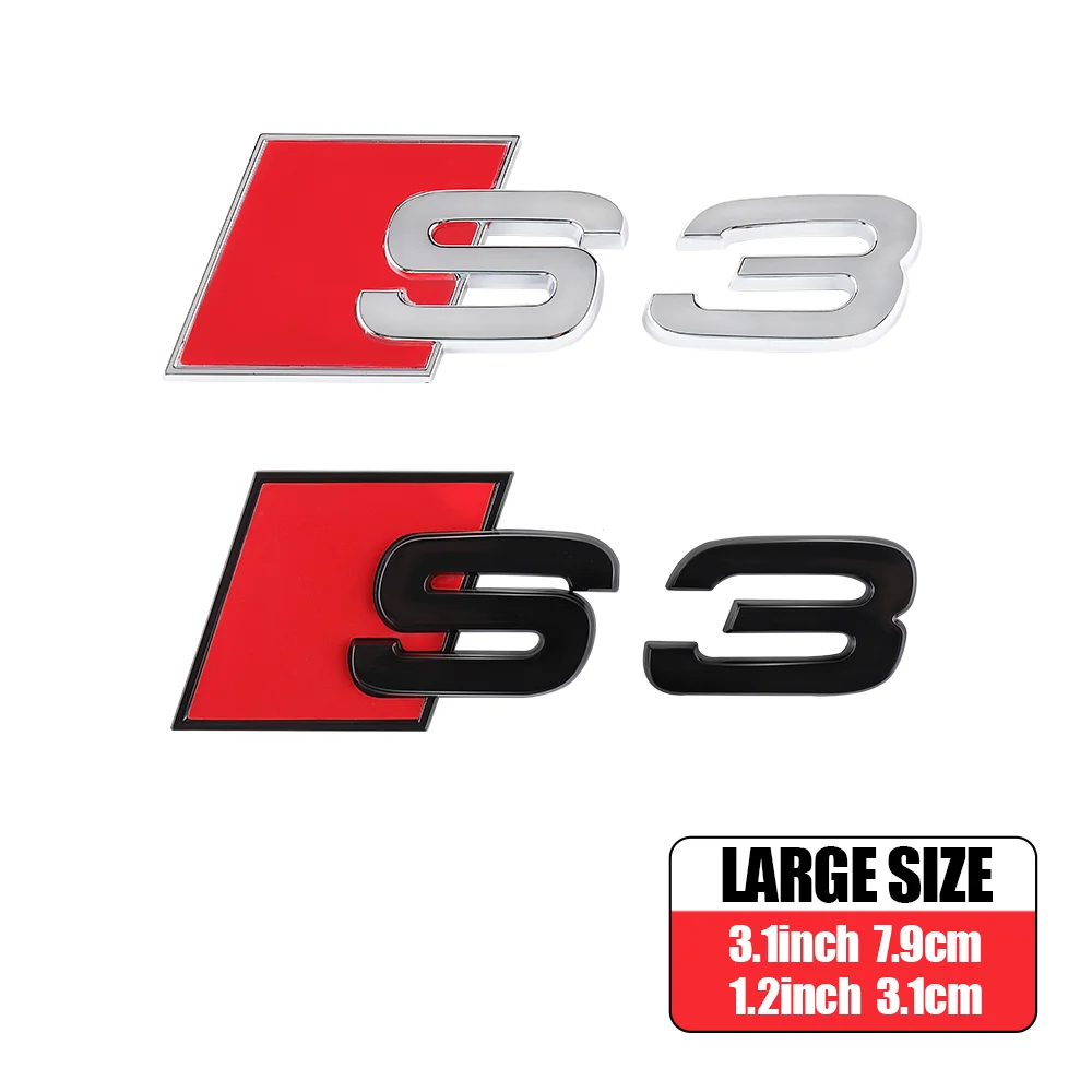 Für Audi Sline S3 S4 S5 S6 S7 S8 ABS Auto Heckklappen-Emblem Aufkleber Auto Heck-Emblem Modifikationszubehör Emblem Dekor Aufkleber