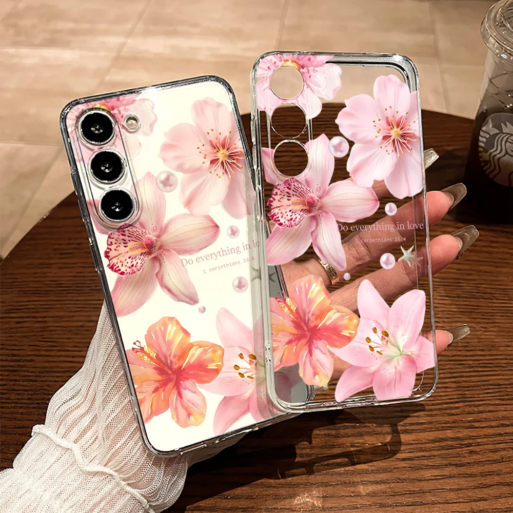 Kirschblüten-Hülle für Samsung Galaxy S26 S25 S24 S23 Ultra S22 S21Plus FE A57 A56 A55 A54 A53 A36 A35 A34 5G Transparente Schutzhülle – Detail 11