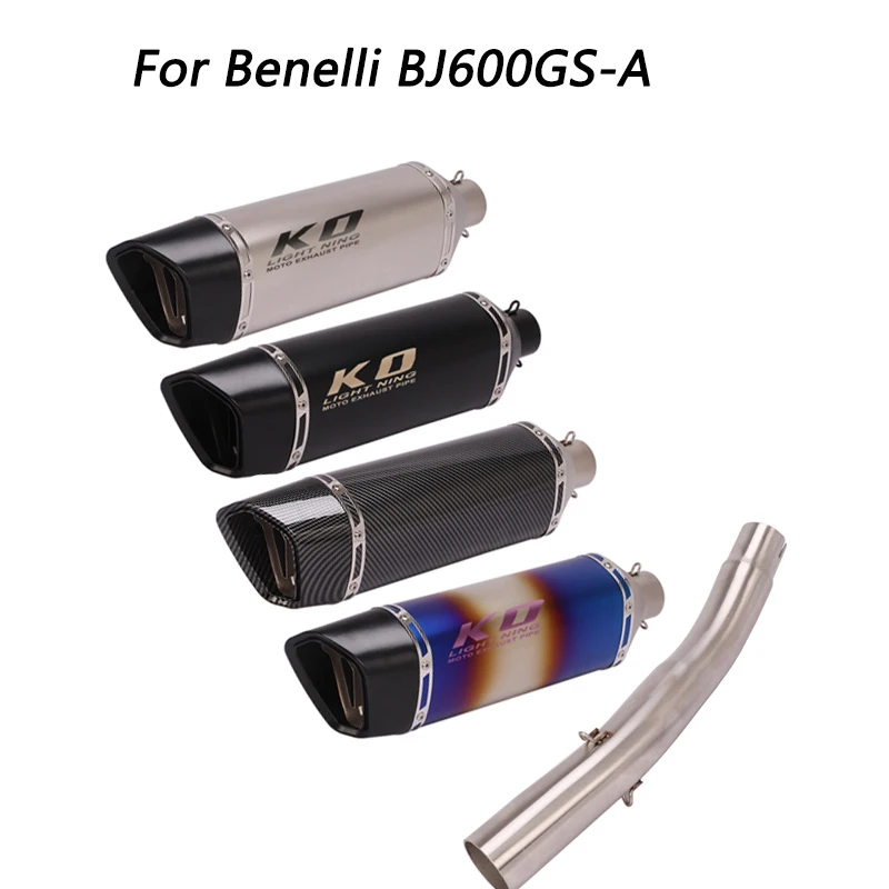 

For Benelli BJ600GS-A All Years Escape Motorcycle Middle Connect Pipe And 51mm Muffler Stainless Steel Exhaust System Slip On