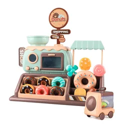 Mini Donut Shop For Kids Pretend Play Food Set Plastic Pretend Play Baking Toys For Children Gift Mini Machine Simulation Toy