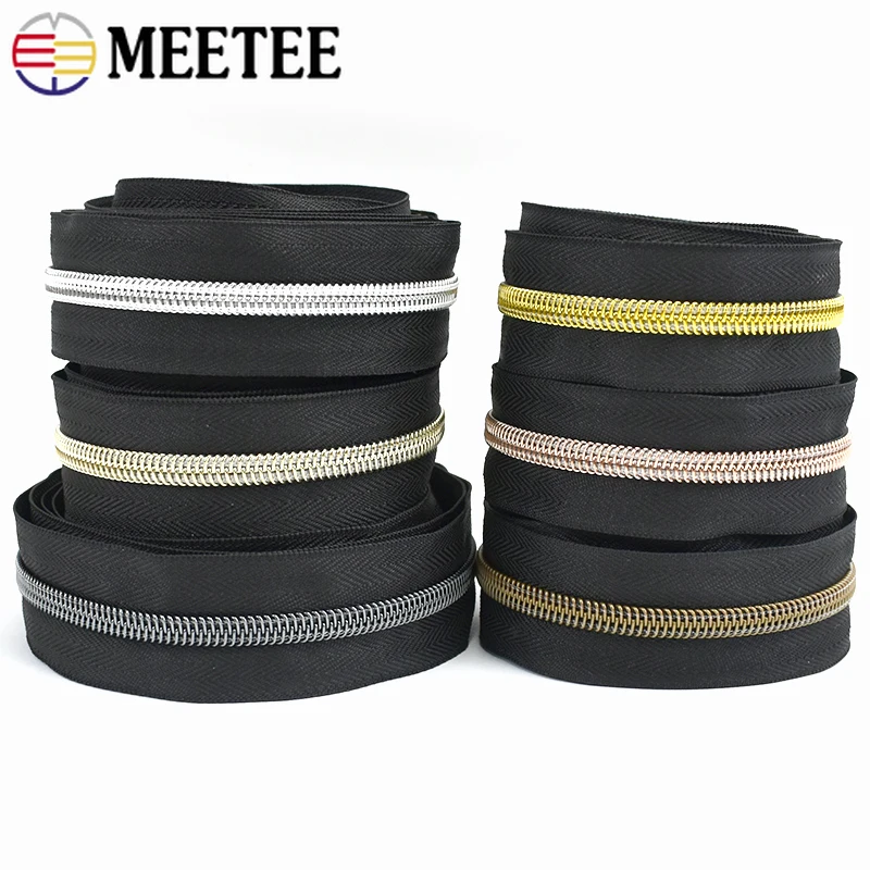 

Meetee 3# 5# Nylon Zippers Tape By Meter Coil Plastic Zip for Sewing Bag Clothes Purse Zipper Replacement Repair Kit Accessories