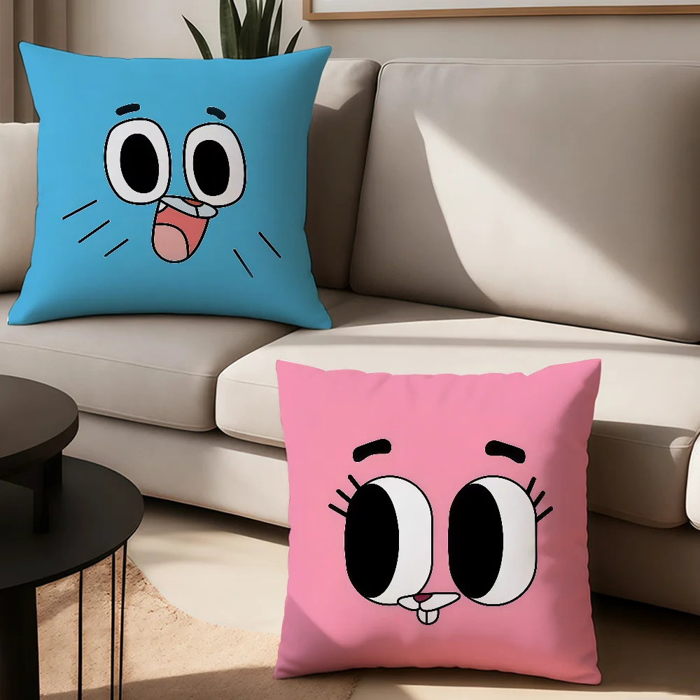 Cartoon The A-Amazing W-World of G-Gumball Pillow Case Office Cushions Suitable For Sofa Car Bedroom Decorative Cushion Cover