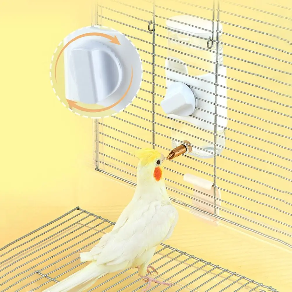 

Practical 300ML Parrot Water Dispenser Automatic Plastic Parrot Waterer Striking Needle Bird Water Bottle for Bird Cage