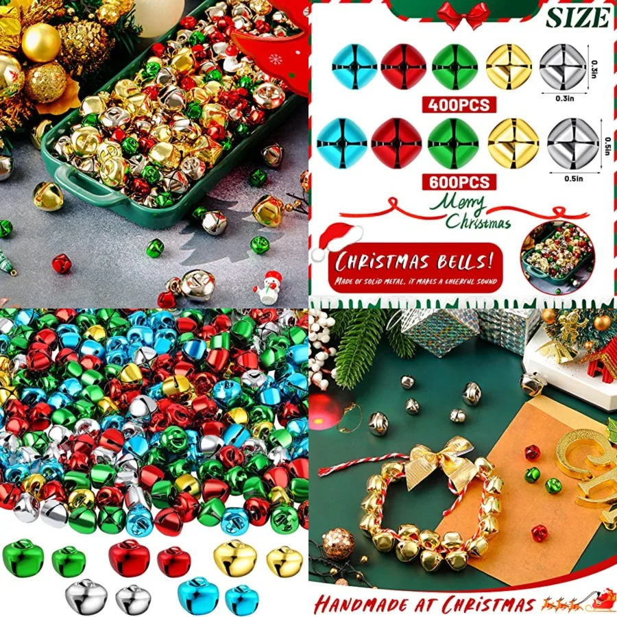 

1000 шт. миниатюрных колокольчиков для Рождества, оптом, для поделок, украшения елки, праздничного декора дома, фестивалей, новогодних украшений, DIY проектов