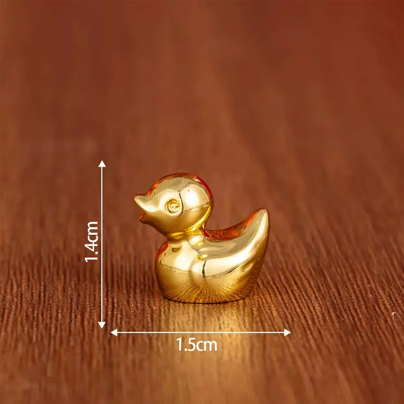 10pcs Mini Golden Color Duck Figurines, Tiny Resin Animal Miniatures for DIY Craft Micro Landscape Home Potted Plants Decoration