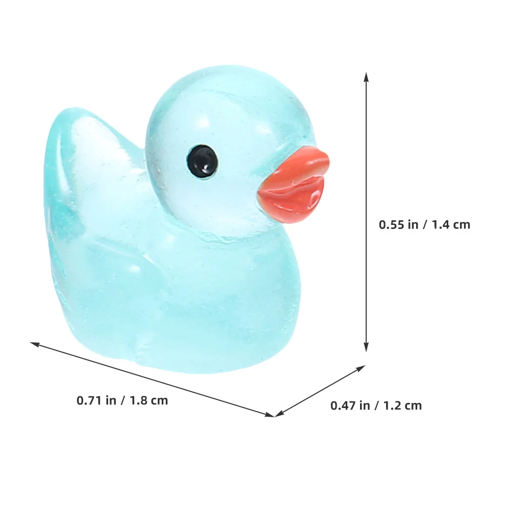

30Pcs Mini Duck Glowing Statues Resin Craft Garden Lawn Decor Outdoor Yard Ornaments Mini Duck Miniature Figurines