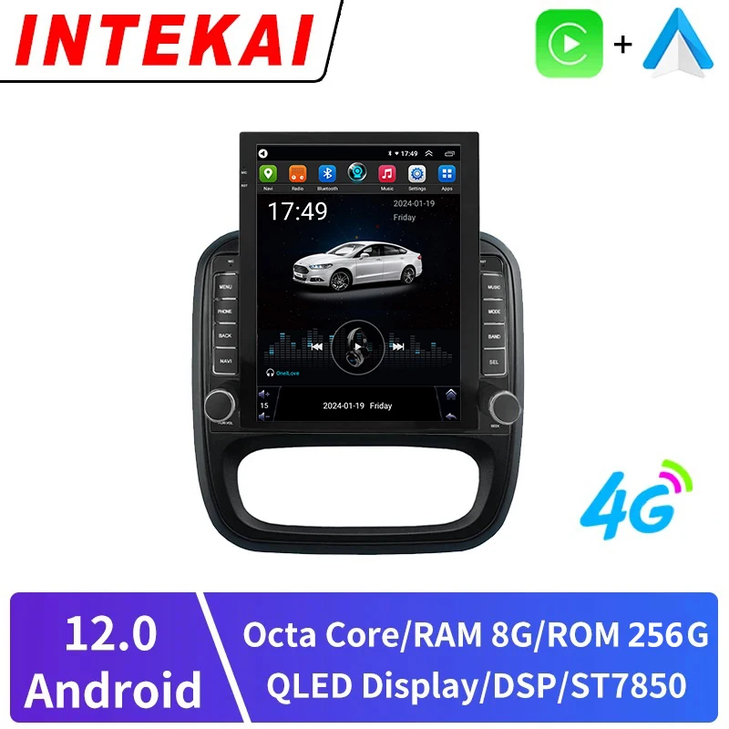 

9.7" Vertical Style Tesla Screen Android Car Radio GPS Navigation Multimedia Player For Renault Trafic 3 14-21 For Opel Vivaro B