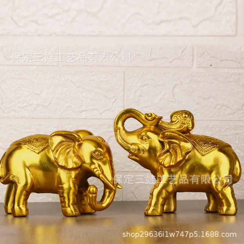 

Пара медных слонов-украшений из латуни, впитывающих воду, для офиса, подарок на открытие магазина, для гостиной D