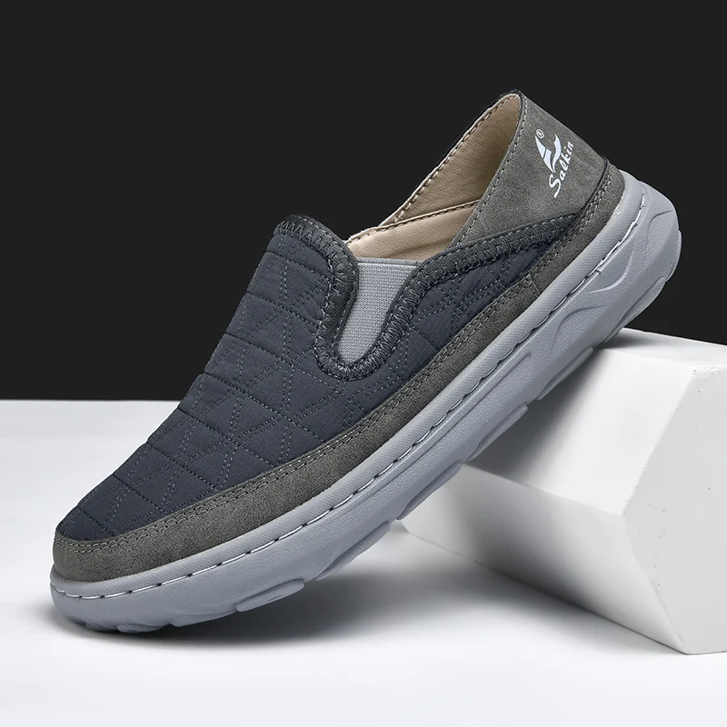 New Autumn Breathable Sneakers Men Casual Shoes Lightweight Slip On Loafers Men Outdoor Shoes Walking Elastic Pantshoes Flats