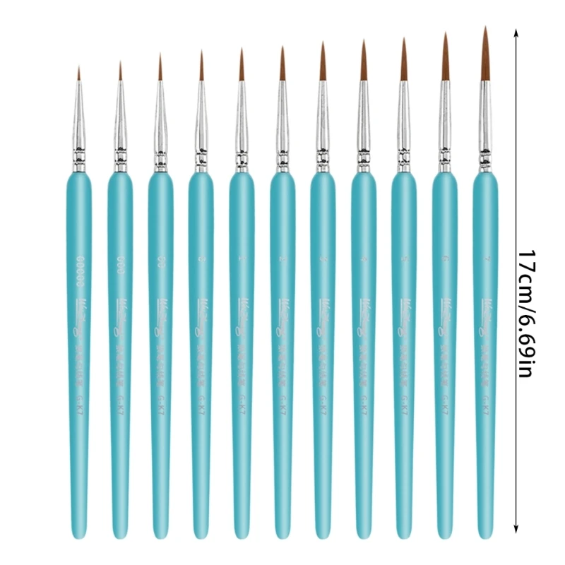 11 Pezzi Penna a Gancio Dipinta a Mano Penna a Gancio per Capelli Pennello con Punta a Gancio Y9RF