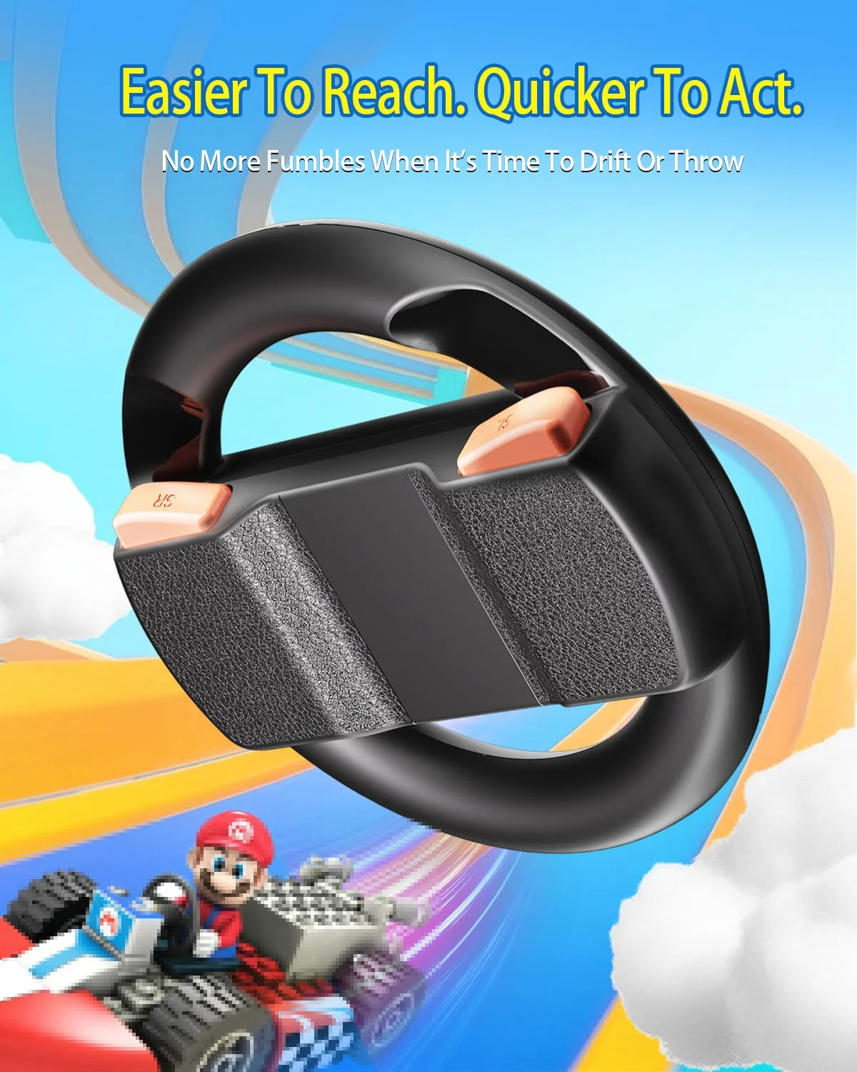 Volante para Switch Paquete de 2,2 Ruedas de juego de carreras para Switch 2, Accesorios de modo multijugador para Motion Racing GameTNS-3196