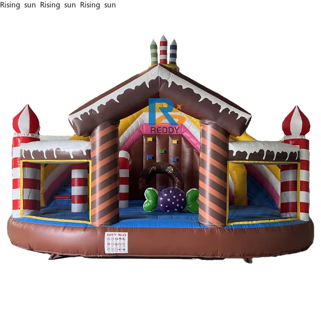 The latest candy-themed inflatable trampoline playground comes with slides and toy balls, and is suitable for children to playon