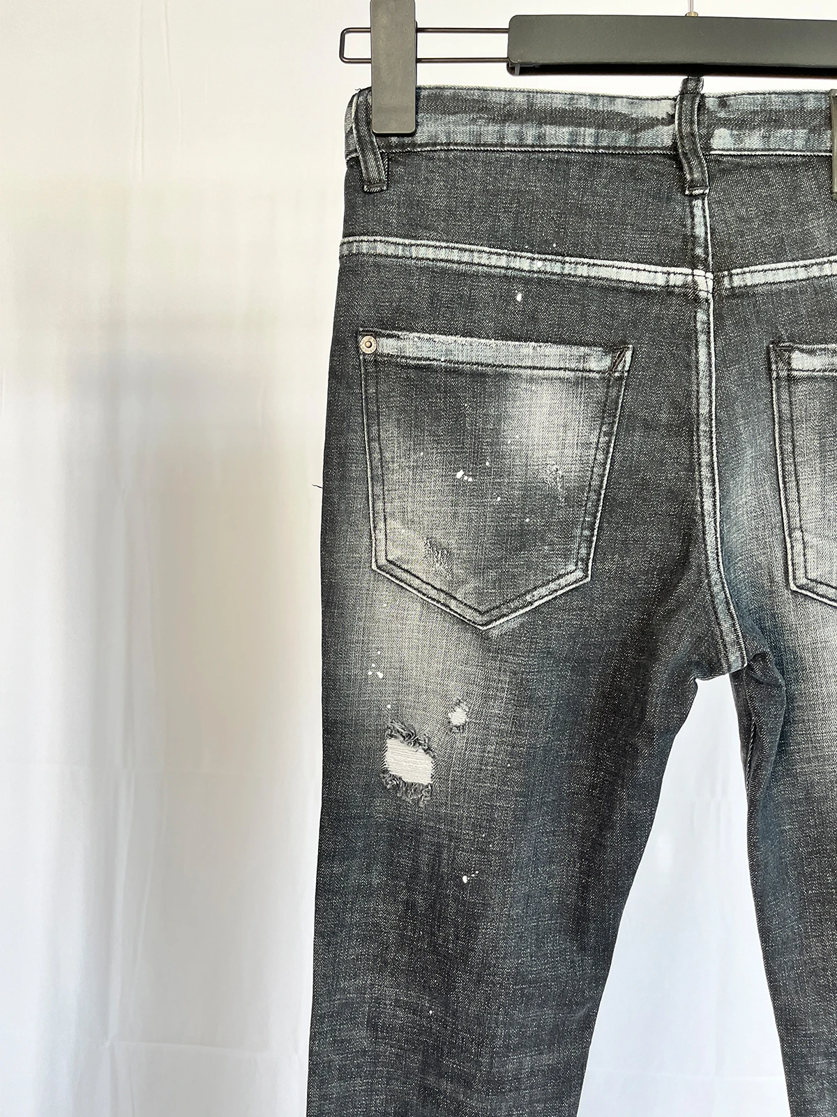 2024 Primavera e l'Estate Nuovo D2 Jeans da Uomo Alla Moda da Uomo Lavato Stampato Vernice Splash Ink Moda Casual Piccolo Dritto Nero