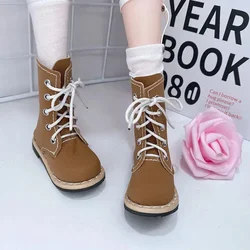 New 60cm Doll's Shoes Khaki Work Boots 1/3 Bjd Famale Doll Dress Up Accessories Girls Play House Diy Toys