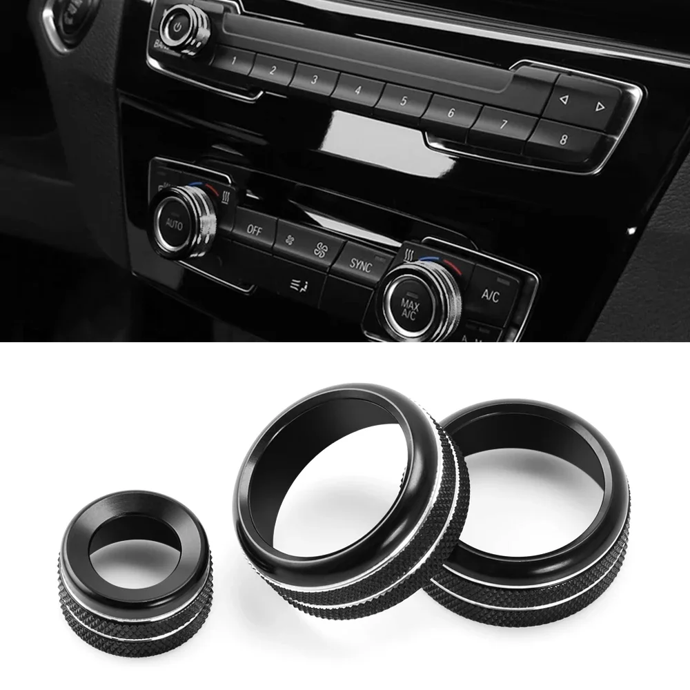 Car Air Condition/Audio Volume Control  Knob Trim Ring Accesories Fit For BMW 1 2 3 3GT 4  X1 F30 F34 F20(With AUTO Button)