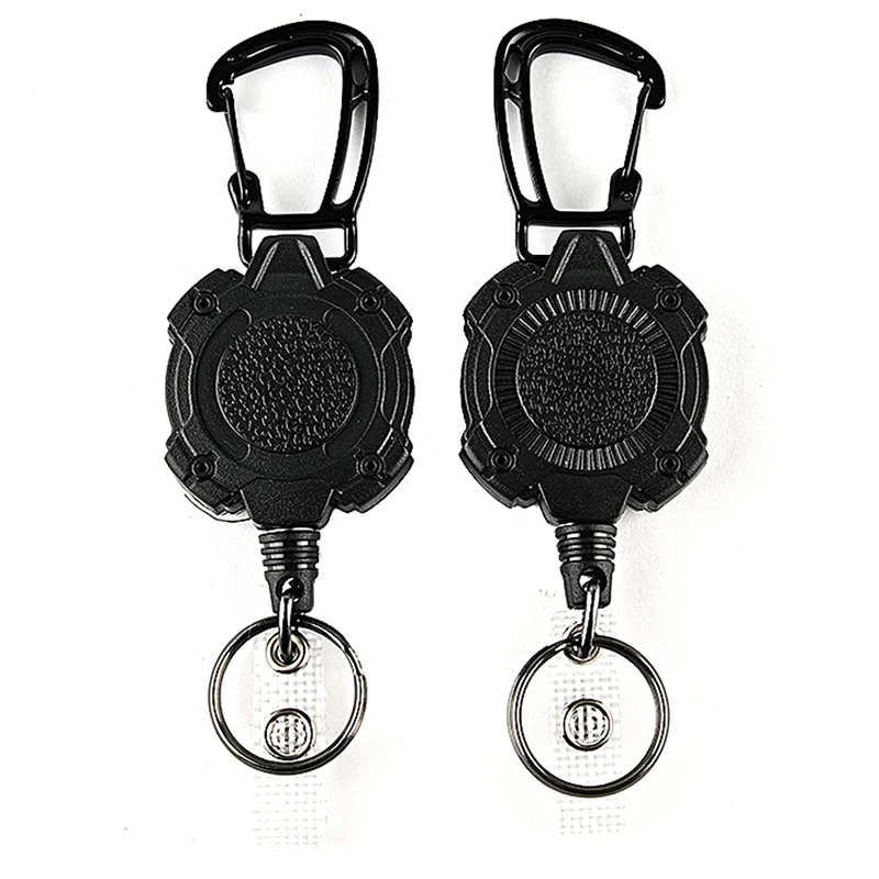 

1Pc Anti-theft Metal Easy-to-pull Buckle Rope Elastic Keychain Sporty Retractable Key Ring Anti Lost Easy Pull Buckle