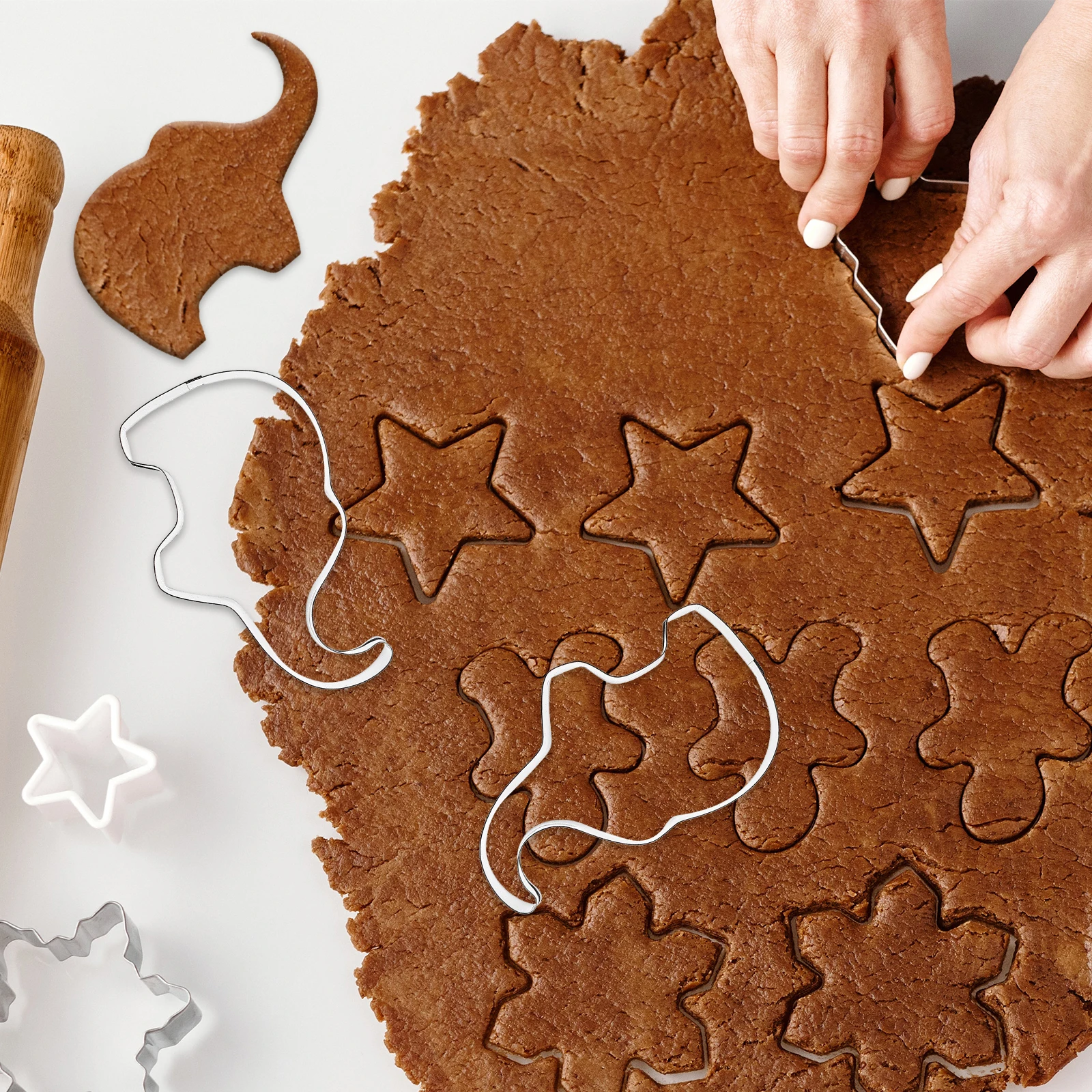 

8Pcs Exquisite Design Stainless Steel Elephant Cookie Cutters Diy Baking Accessories Fun Shaped Biscuit Molds