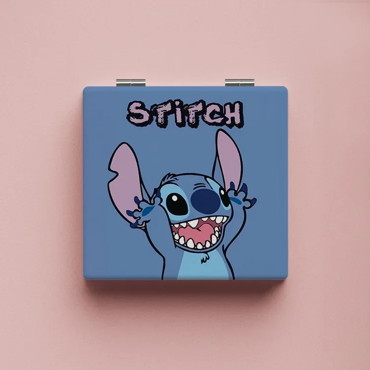 Kawaii Disney Lilo & Stitch Mirror Anime Cartoon Print Cute Portable Folding Small Mirror Makeup Tool Girl Birthday Gift