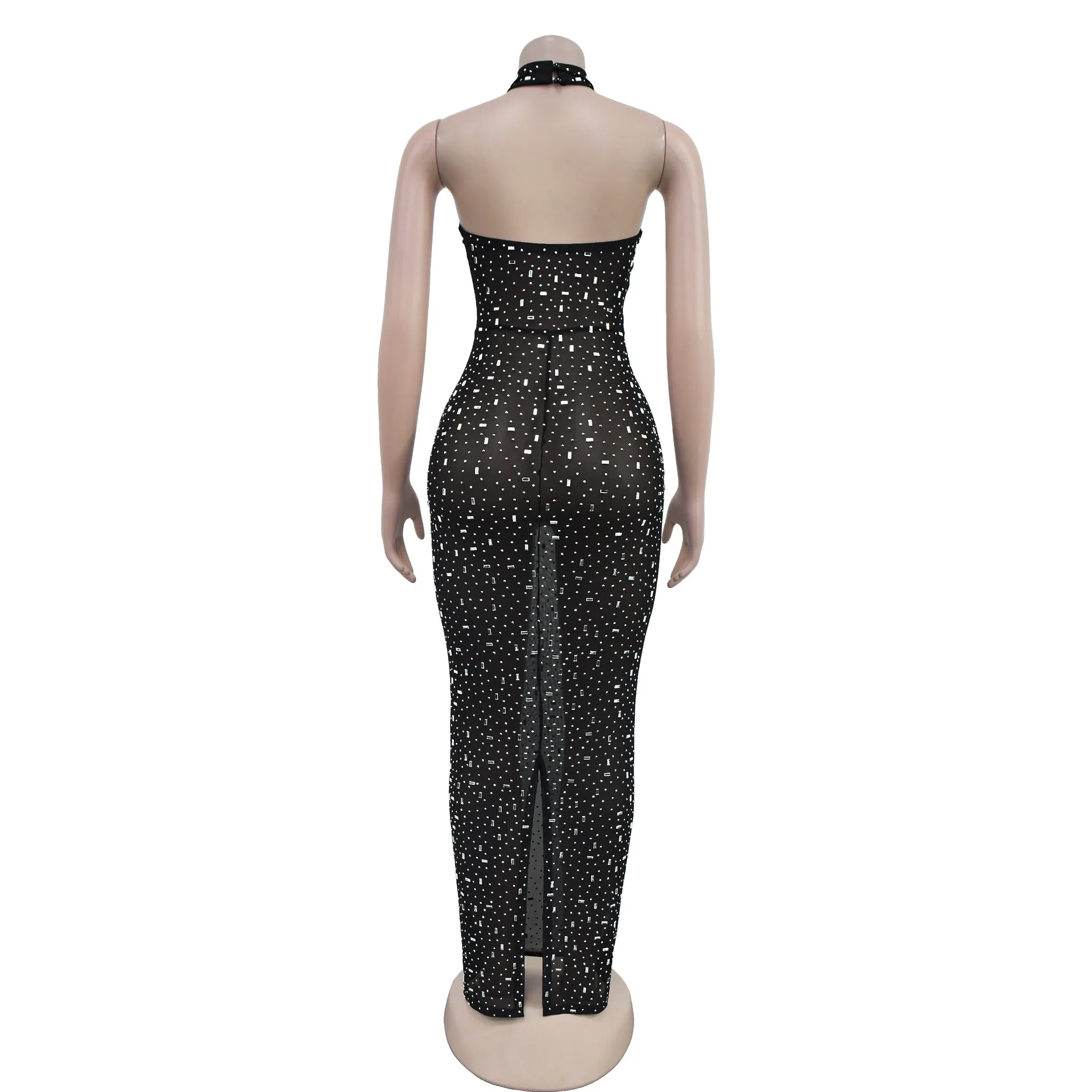 Vestidos de Noche de lentejuelas brillantes, Vestidos de talla grande con cuello Halter Para Eventos Especiale, Vestidos de fiesta de graduación de sirena Para mujer