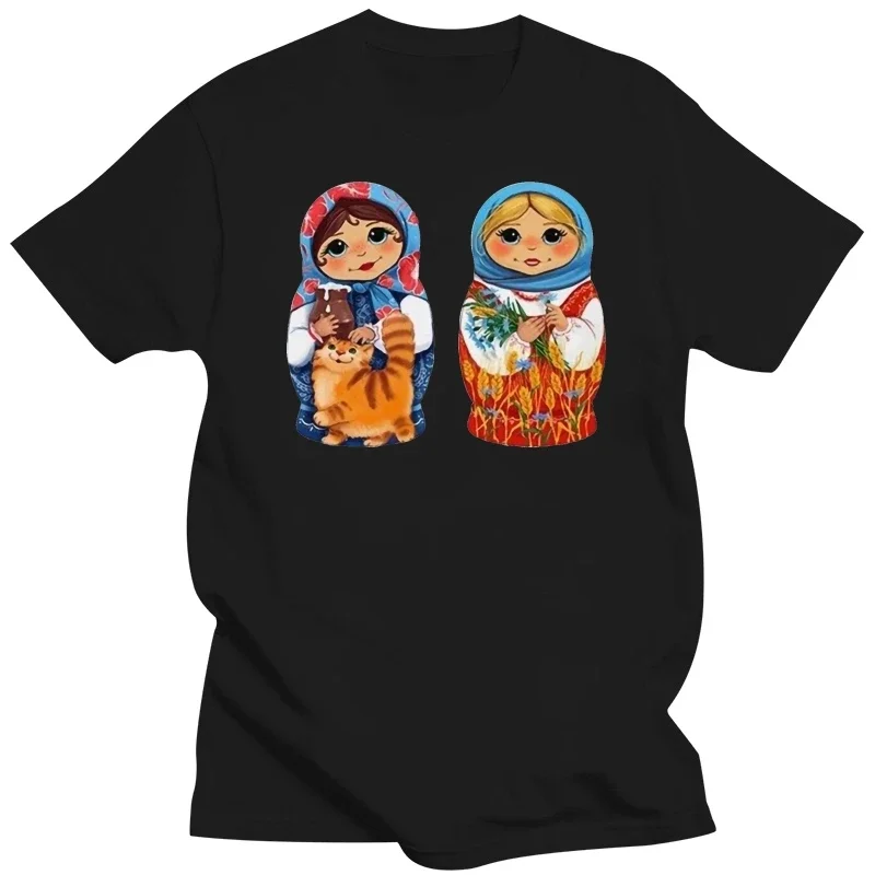 Mens New Brand Clothing Summer Cotton T Shirt Two Matryoshka Dolls WomenS Tee -Image By Vintage Graphic Tee Shirt