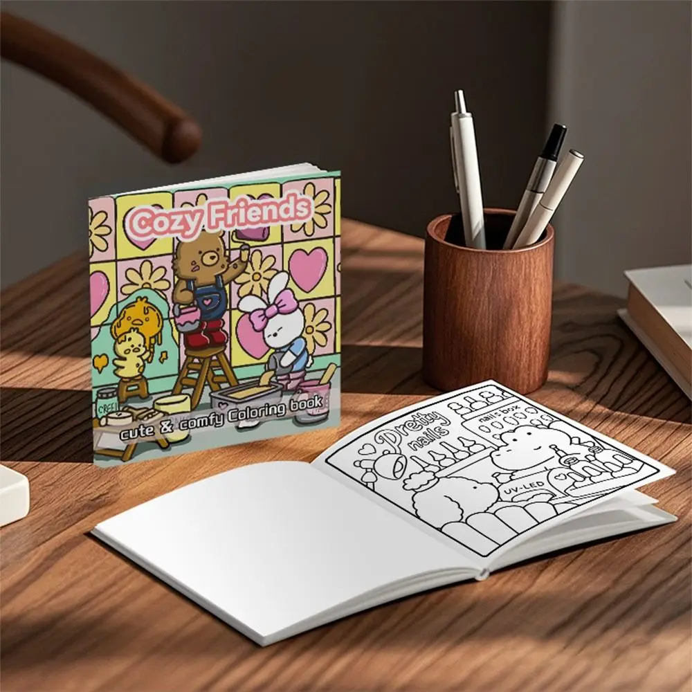 كتاب تلوين كرتوني لطيف، كتاب تعليمي لتخفيف التوتر، رسم خلفي، هدية، كتاب رسم جرافيتي للبالغين والمراهقين