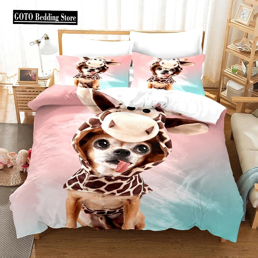 

Cows Dog Bedding Set Cartoon Bedspread Single Twin Full Queen King Size Bedclothes Child Kids Boys Bedroom Bed Set Pug Quality