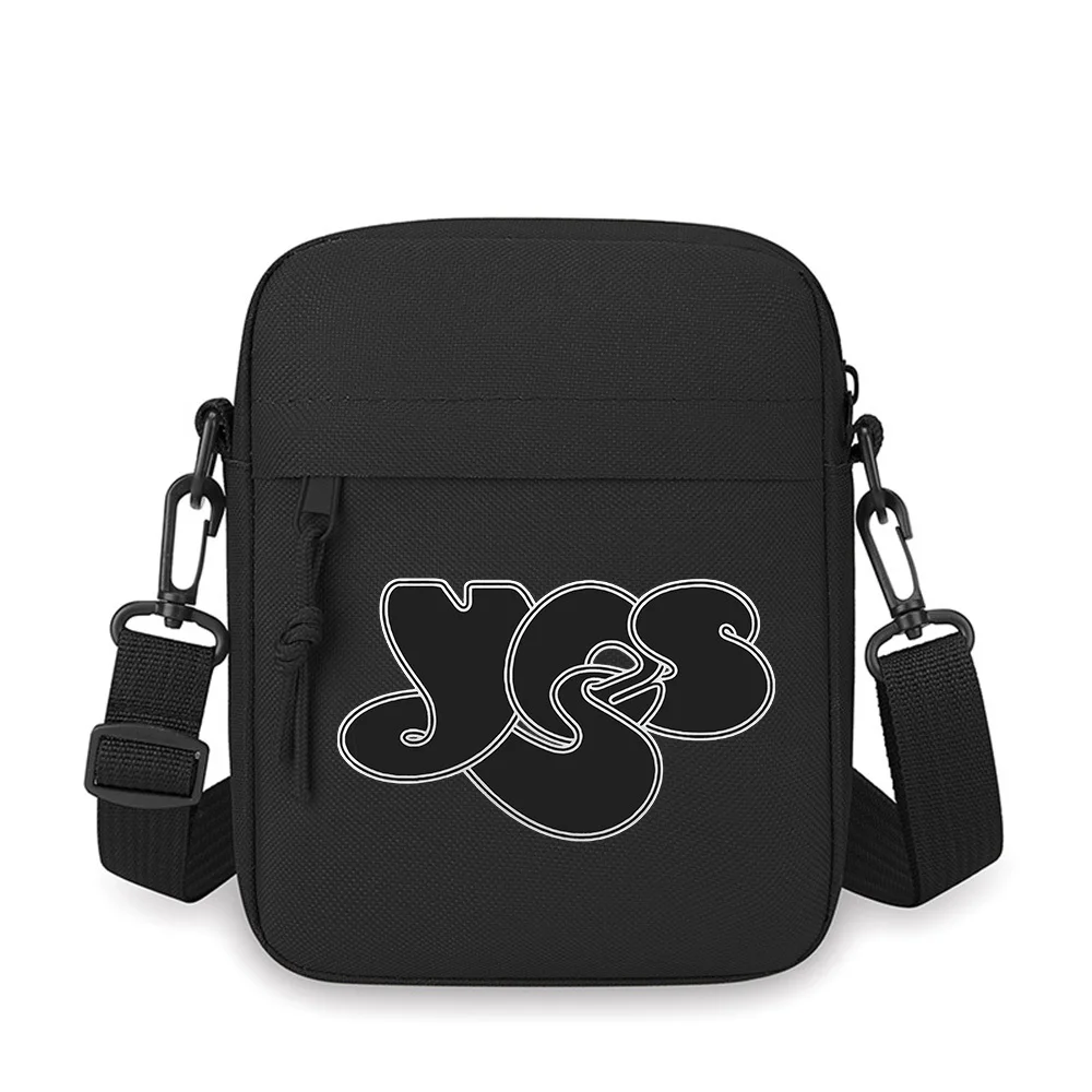 

Stylized logo overlapping shapes white outline Men Crossbody Bag Single Shoulder Women Cartoon Anime Film Printing Design Unisex