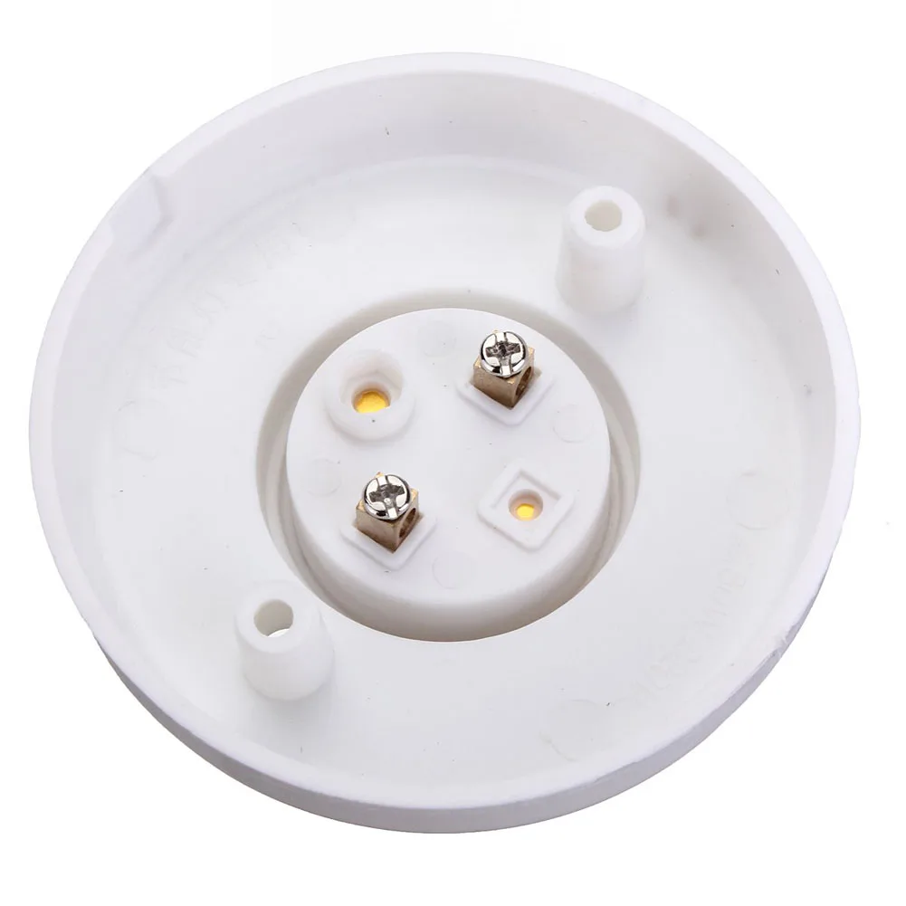 E27 Round Plastic Base Screw Light Bulb Lamp Socket Holder White