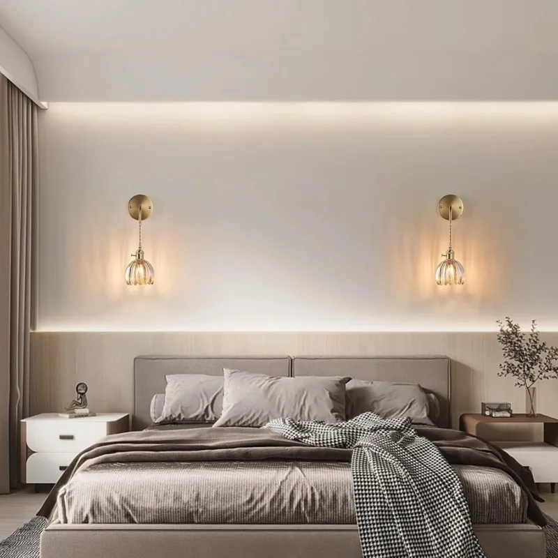

ABMH-For Bedroom Room Decoration Study Led Lights Mirror Light For Modern Floral Glass Wall Lamp With A Switch Nordic Wall Sconc