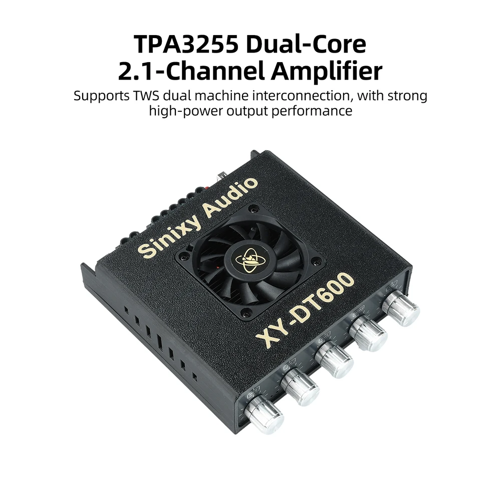 XY-DT600 2.1 Channel Bluetooth Digital Amplifier TPA3255 Dual Core TWS Box Dual Machine 300W*2+600W Audio Amplifier Board