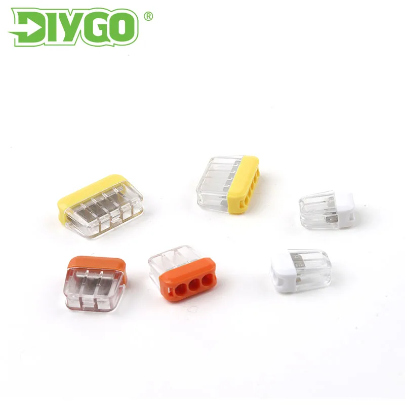 25/50/100PCS 2/3/5 pin 0.5-2.5mm2 Mini Quick wire splicing Connectors Compact Push-in Conductor Wiring Connector Terminal Block