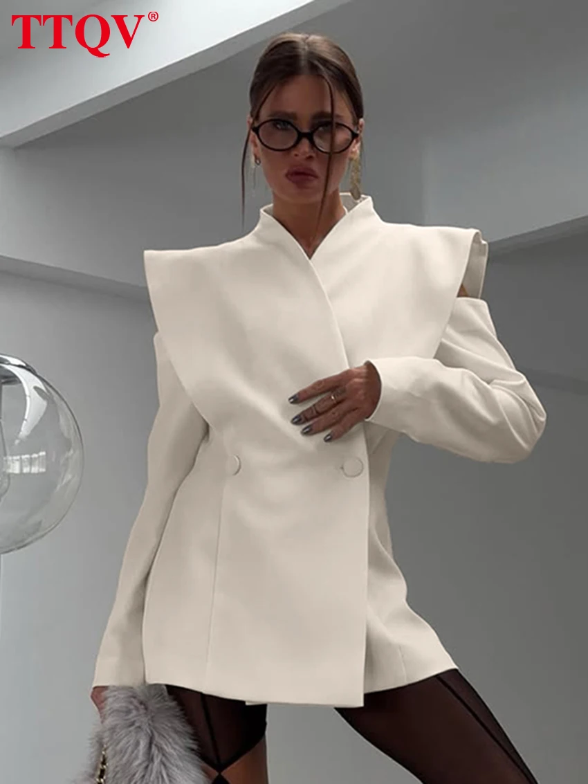 

TTQV Fashion Slim Beige Women's Dress 2026 Spring Stand Collar Long Sleeve Mini Dresses Elegant Classic Solid Female Dress
