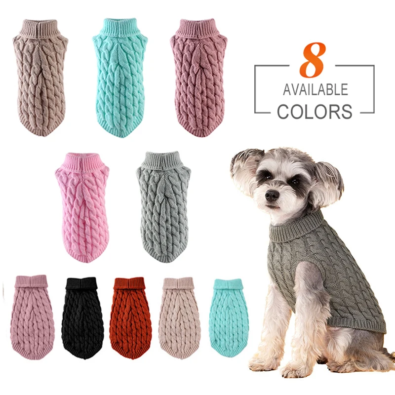 

Dog Sweaters for Small Dogs Winter Warm Dog Clothes Turtleneck Knitted Pet Clothing Puppy Cat Sweater Vest Chihuahua Yorkie Coat