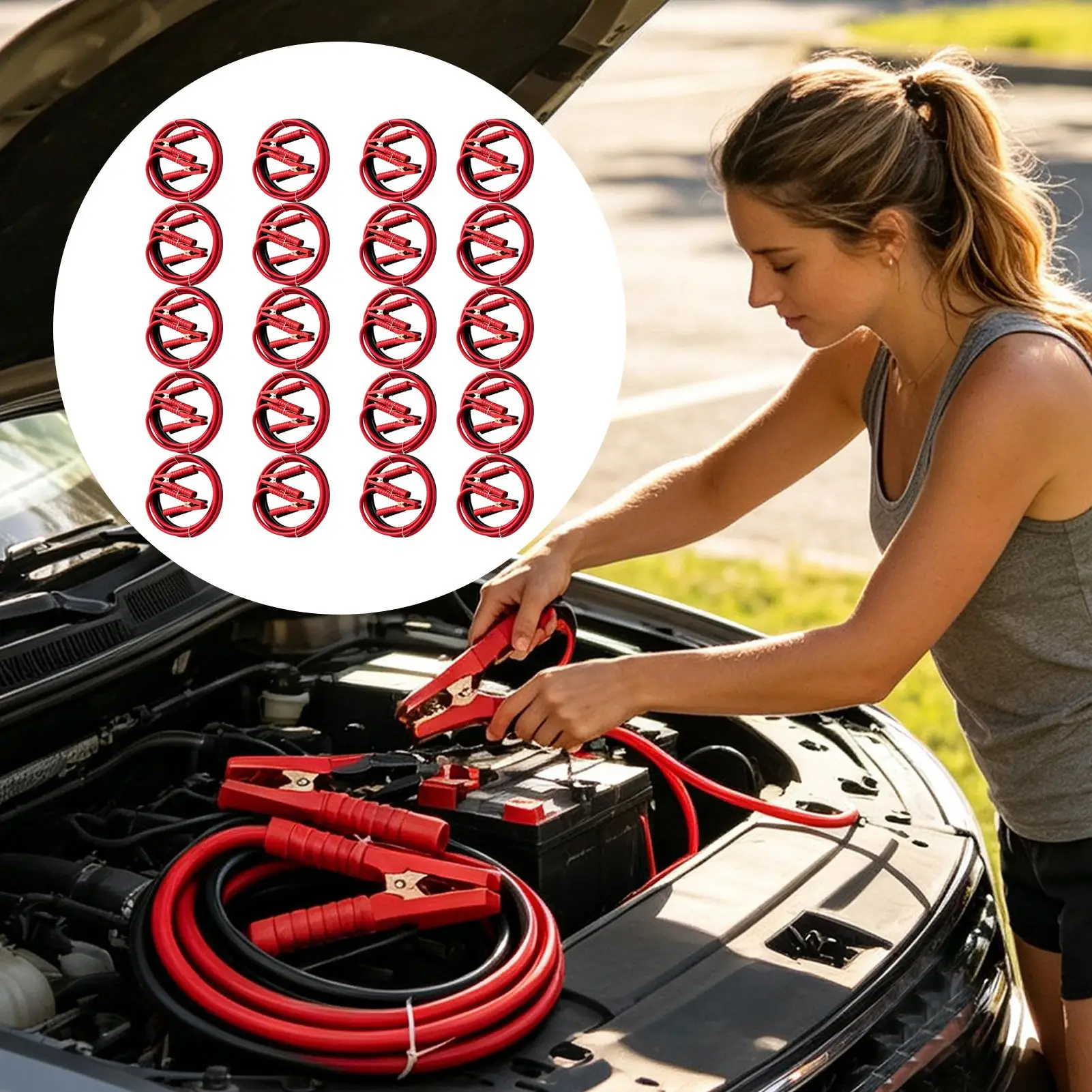 Car Jumper Cables 20 Pieces Vehicle Clip Line Replacement Parts Jump Starter Replacement Cables For Trailer Sedan Truck SUV