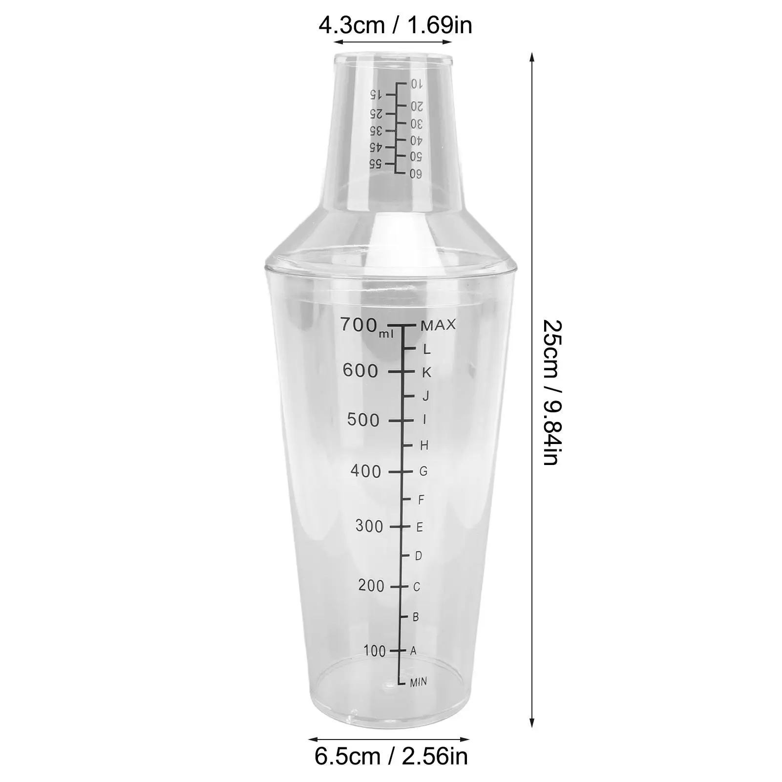 Elegant Boston Cocktail Shaker with Clear Measurements | Leak-Proof Design & Comfortable Grip for home Mixology