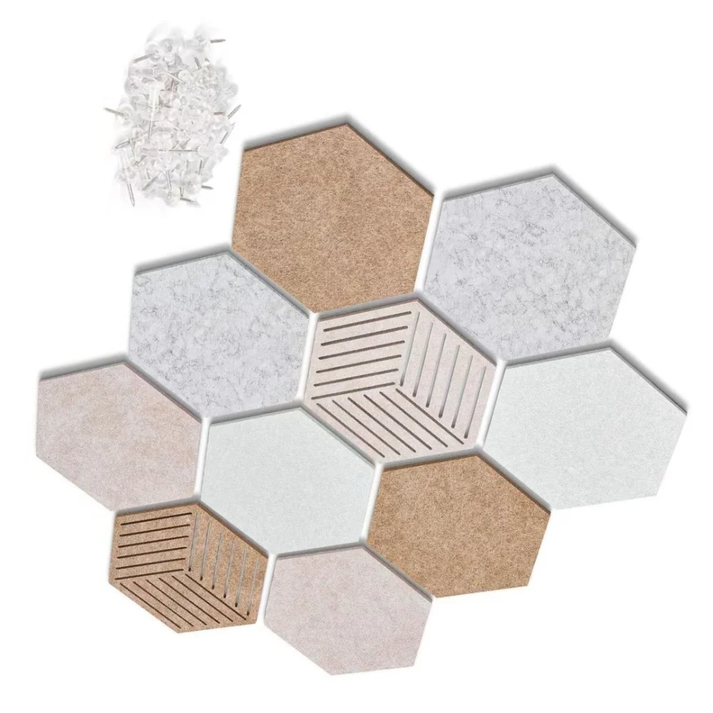 10-Piece Diamond Felt Board System for Multi-Functional Wall Integration Residential and Professional Environments