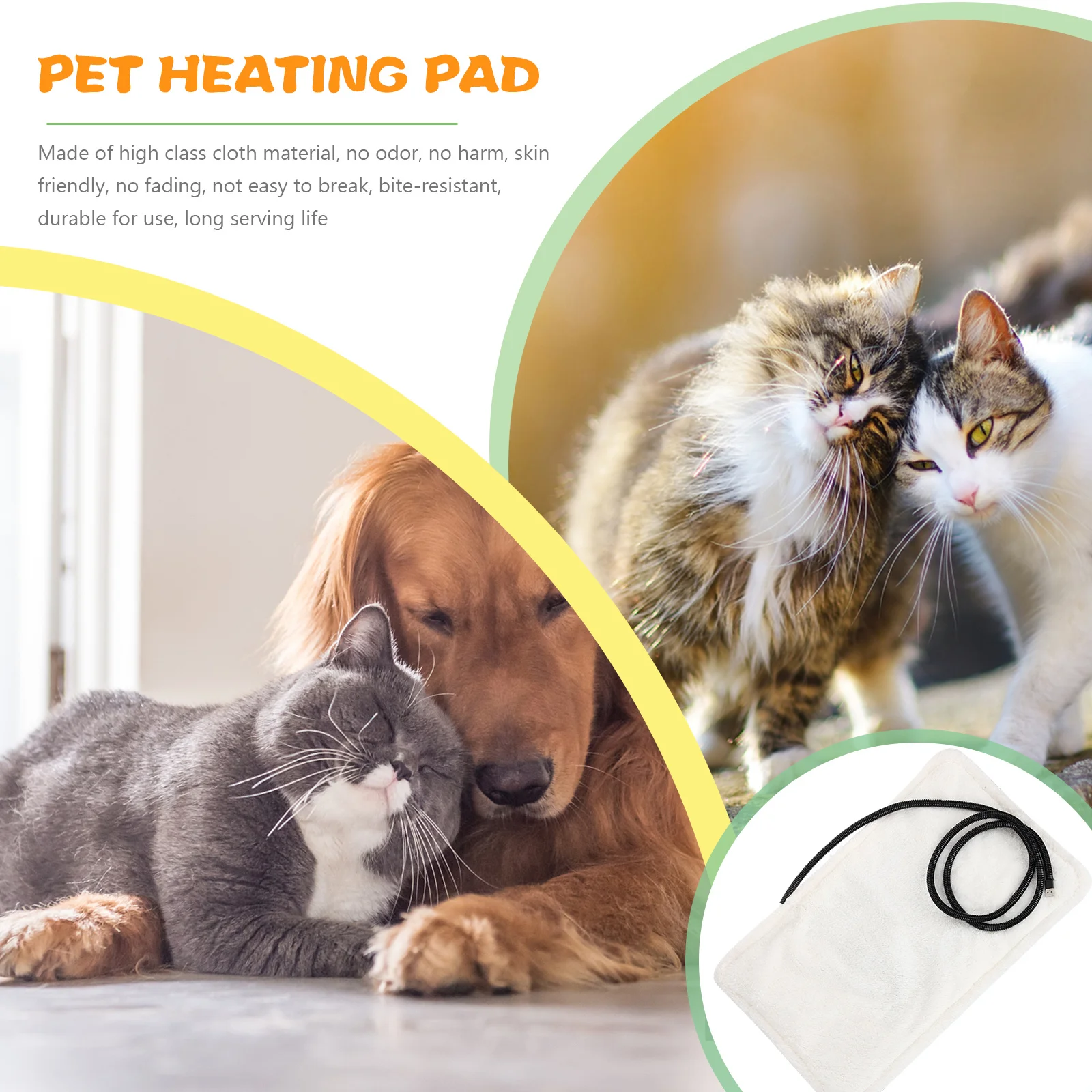 

Pet Heating Pad Small Dog Heated Blanket Winter Mat USB Electric Heating Pad for Cats Dogs Portable Warm Bed Heated Cat Bed
