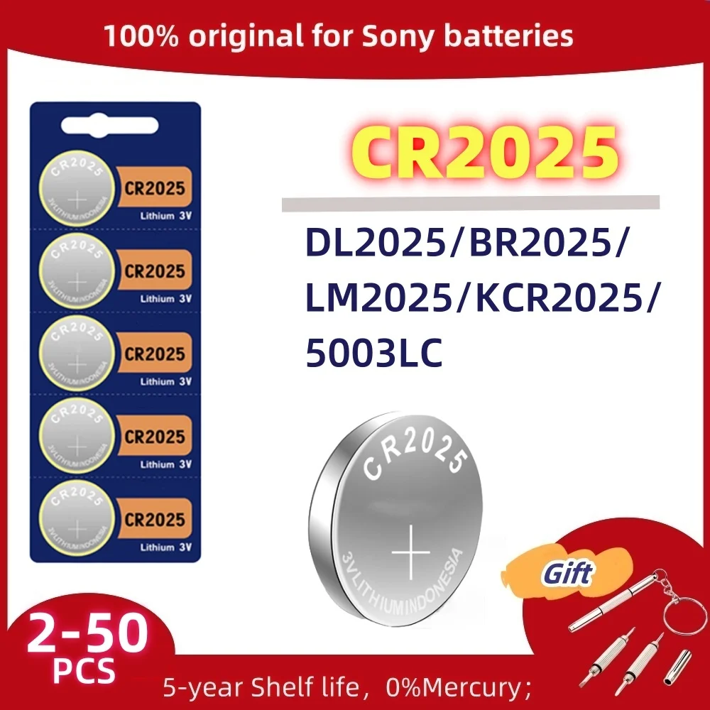 Originale per batteria Sony CR2025 batteria al litio CR 2025 3V BR2025 KCR2025 DL2025 per celle a bottone per orologio con telecomando per auto