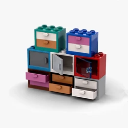 CUPBOARD 2X3X2,DOOR 3X2,DRAWER Compatible 92410 4532 4533 30125 35245 4536 Self-Locking Bricks Building Blocks Toys Accessories