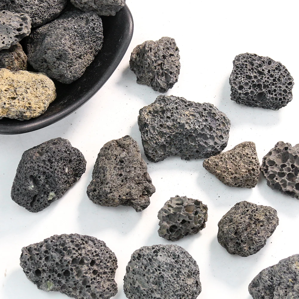 Muy Bien-Natural Volcanic Stone Rough Mineral Specimen Irregular Shape Fish Tank Filter Material Gardening Bonsai Decor 100g