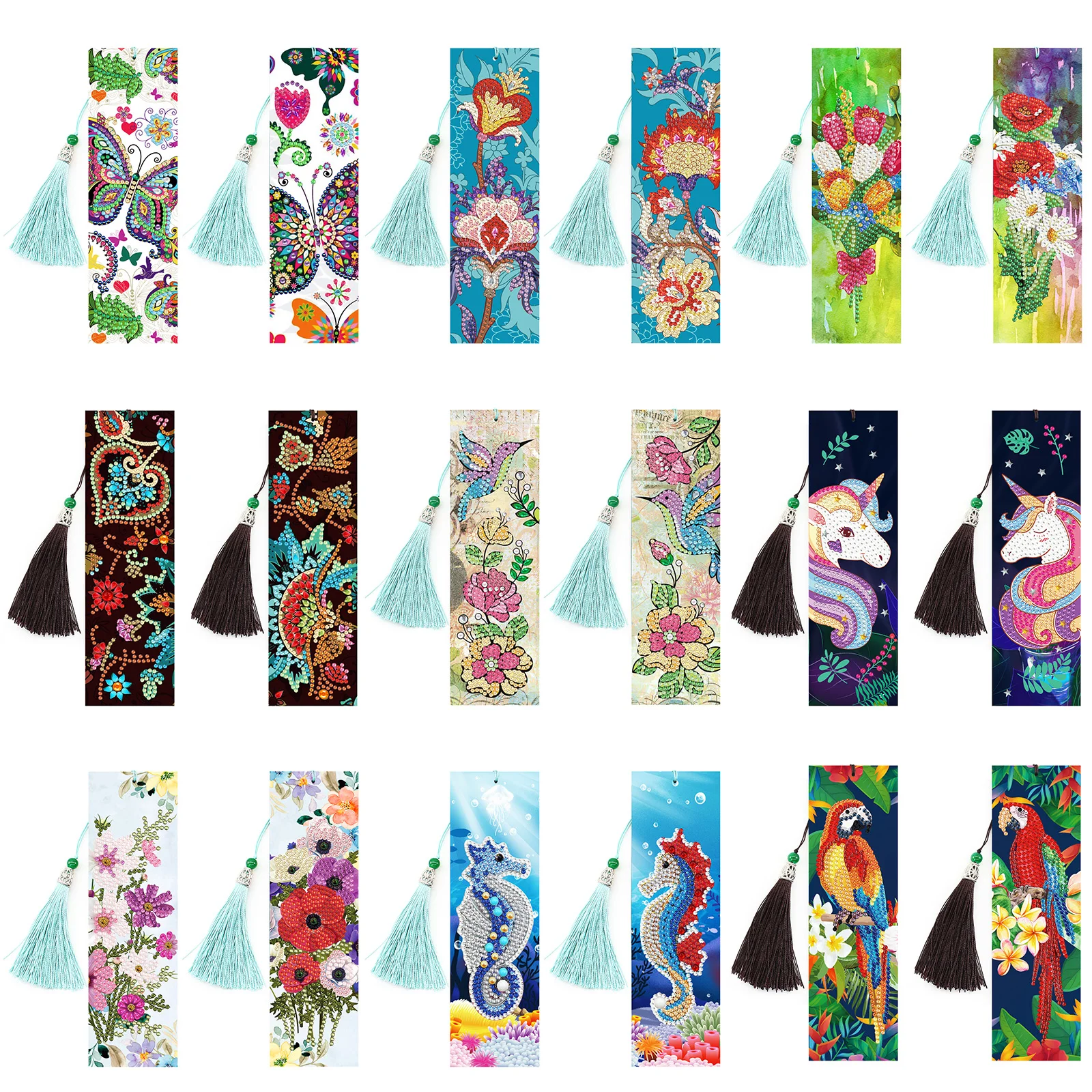 New Diamond Bookmark For Friends, Diy Colorful Mosaic Embroidery, Flowers, Birds, Butterflies, Creativity, Birthday Gifts