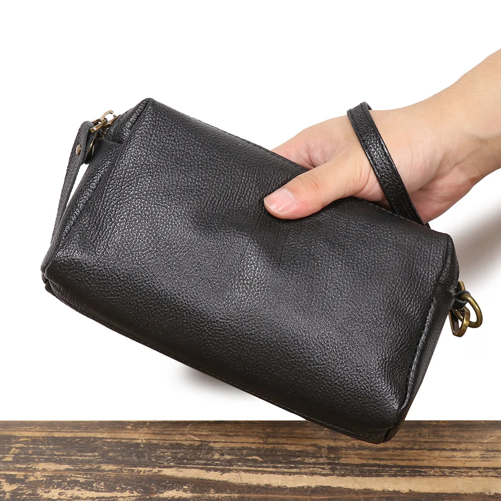 

LJ-85059 Large Capacity Men's Handbag for Business Trips, Vintage Leather Single Shoulder Crossbody Luggage Bag