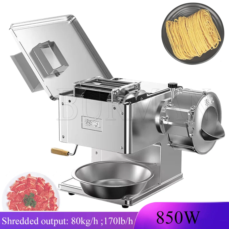 Commercial Electric Meat Slicer  850W Stainless Steel  Blades Meat Cutter Slicing Kitchen Appliance