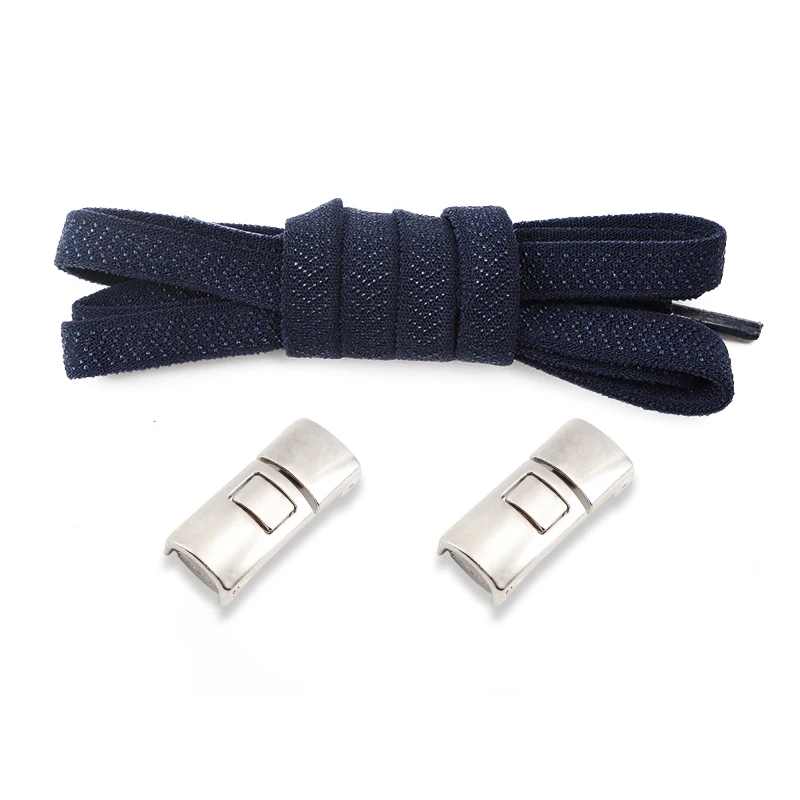 운동화용 편리한 크로스 락 신발끈, 타이 없음, 탄성 플랫 신발 끈, 8mm 너비, 어린이 성인 러닝 고무 신발끈