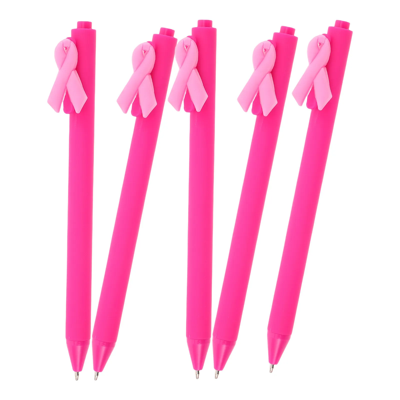 

5Pcs Ribbon Designed Ballpoint Pen Smooth Ink Flow Comfortable Grip Fun Creative Writing Pen for Volunteers Fundraising Events