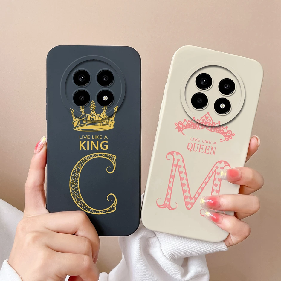 For Realme 13 Pro Plus 5G Phone Case Luxury Crown Letters Silicone Soft Back Cover For Realme13 Pro Plus Ultrathin Fundas Bumper