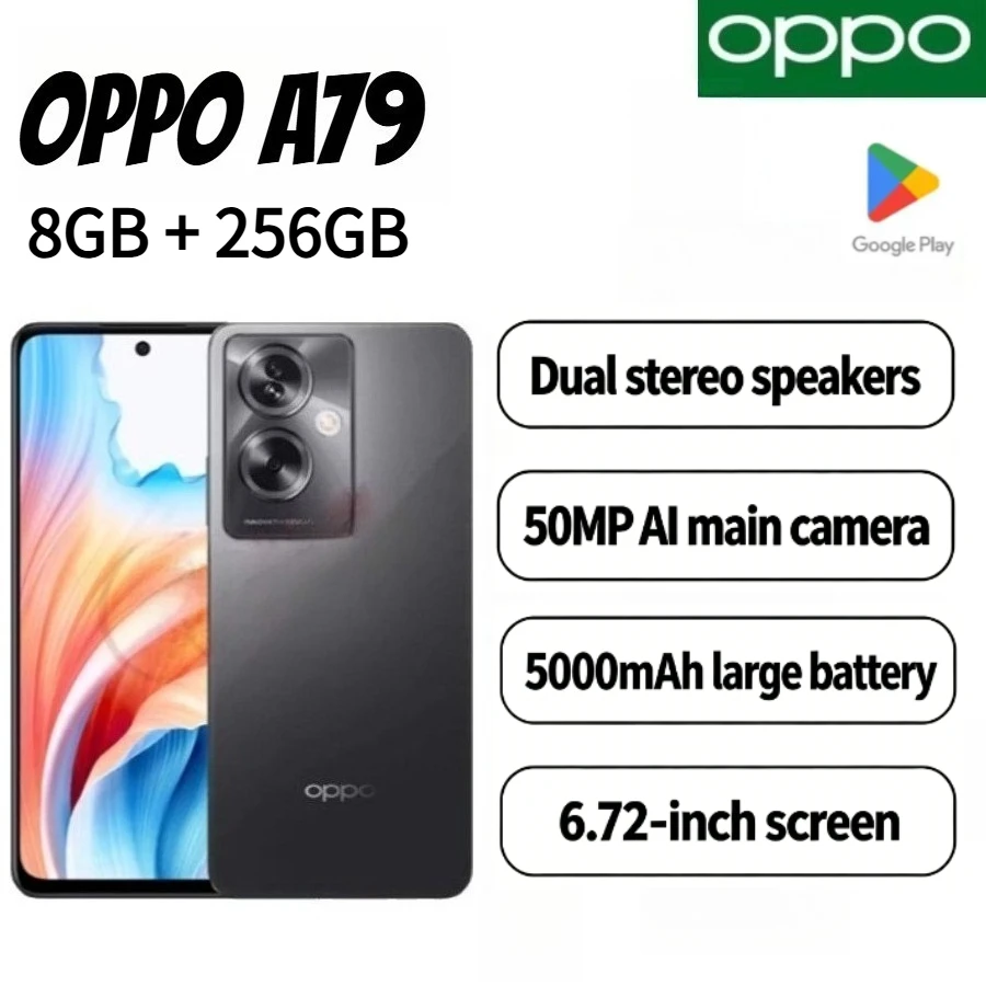 2026 New OPPO A79 Global Version Factory Dual SIM Android Smartphone 8GB RAM 256GB Storage 6.72 Inch 90Hz Smooth Display