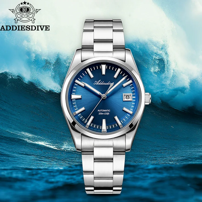 Addiesdive الساعات الفاخرة للرجال 39 مللي متر الفولاذ المقاوم للصدأ NH35 ساعة أوتوماتيكية 10Bar مقاوم للماء BGW9 مضيئة قبة ساعات رجالي #1